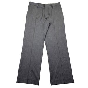United Colors of Benetton Men Gray Pinstripe Wool Blend Dress Pant EU 54 Fit 34"
